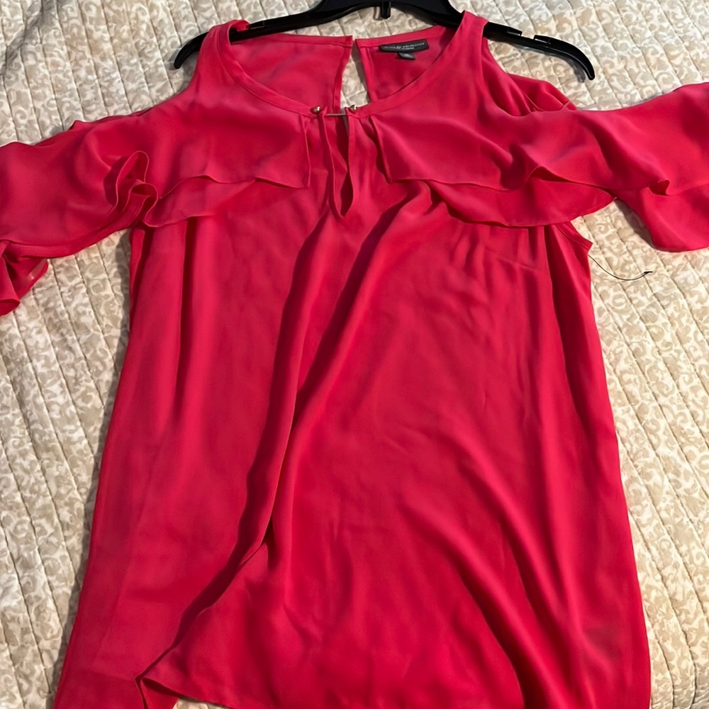 New without tags hot pink cold shoulder blouse